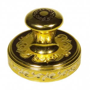 ZLT-40d (d=40 мм) золото, орнамент черн. металлическая оснастка премиум-класса с золотым покрытием для круглых красконаполненных печатей, диаметр оттиска 40 мм