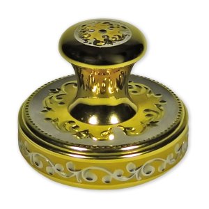 ZLT-40d (d=40 мм) золото, орнамент металлическая оснастка премиум-класса с золотым покрытием для круглых красконаполненных печатей, диаметр оттиска 40 мм