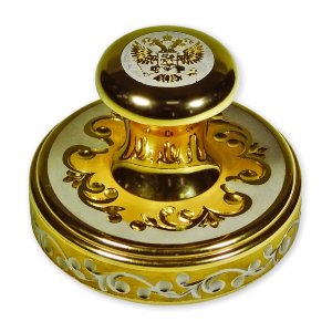 ZLT-40d (d=40 мм) золото, герб металлическая оснастка премиум-класса с золотым покрытием для круглых красконаполненных печатей, диаметр оттиска 40 мм